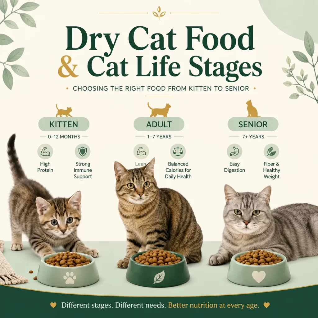 Dry Cat Food and Cat's Life Stages